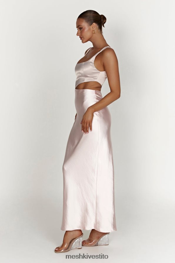 Meshki Maxi abito tagliato bicolore di Gianna vestiario rosa cipria 6L048P466