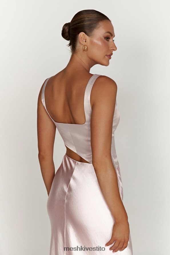 Meshki Maxi abito tagliato bicolore di Gianna vestiario rosa cipria 6L048P466