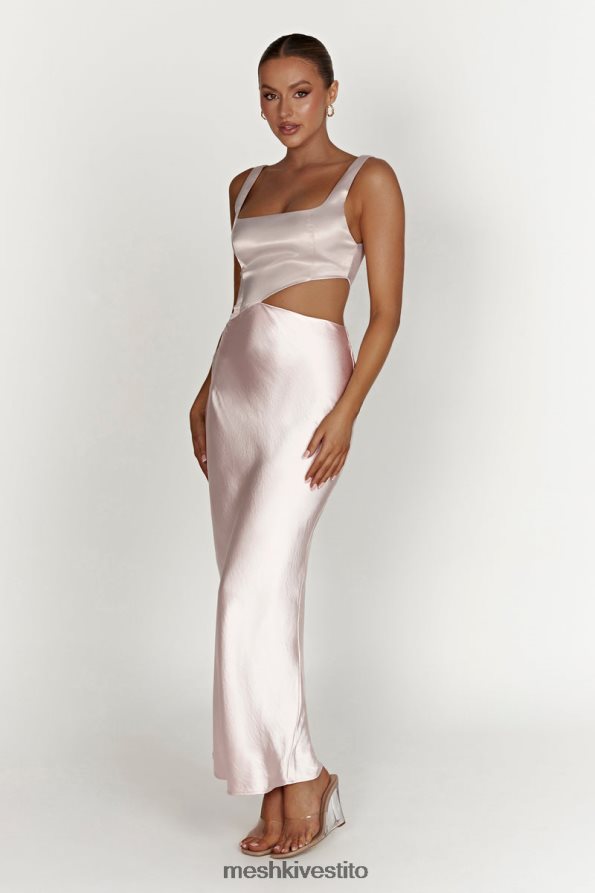 Meshki Maxi abito tagliato bicolore di Gianna vestiario rosa cipria 6L048P466