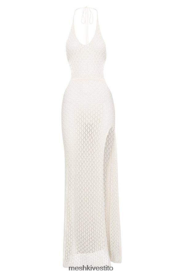 Meshki Maxi vestito all\'uncinetto con cut-out Malia vestiario crema 6L048P698