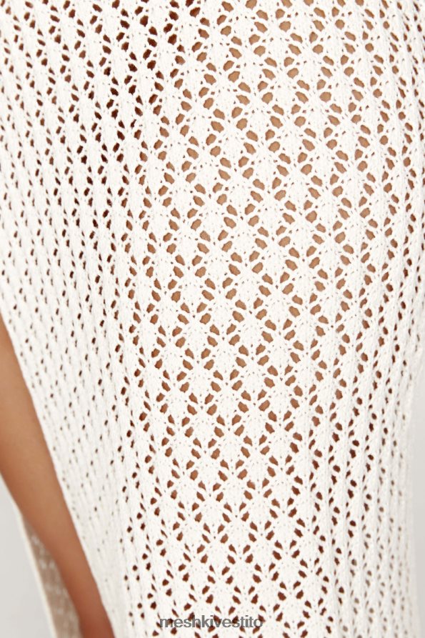 Meshki Maxi vestito all\'uncinetto con cut-out Malia vestiario crema 6L048P698