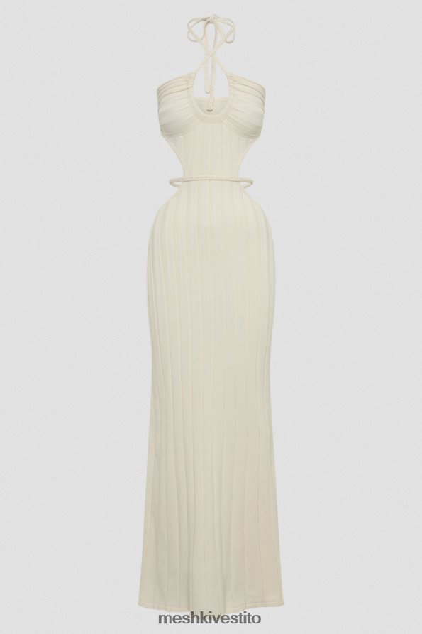 Meshki Minerva maxi abito in maglia con cut-out vestiario avorio 6L048P256