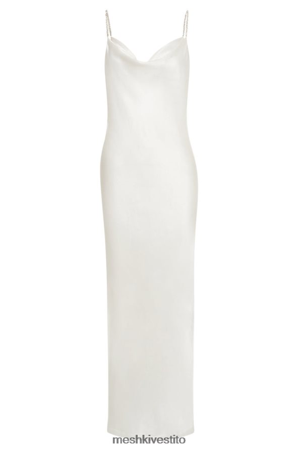 Meshki Sera diamante maxi abito con schiena scollata vestiario bianco 6L048P116