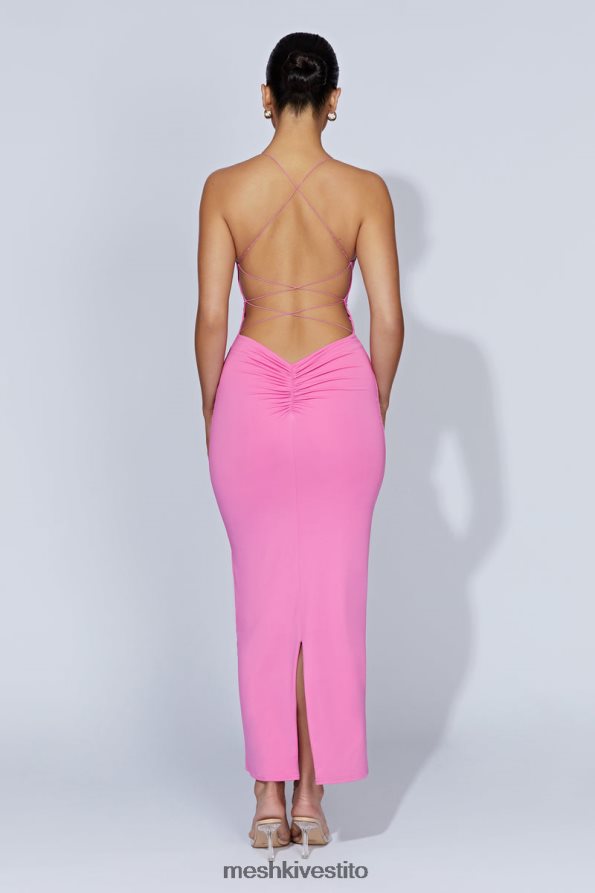 Meshki maxi abito Sabine senza schienale vestiario rosa gomma da masticare 6L048P205