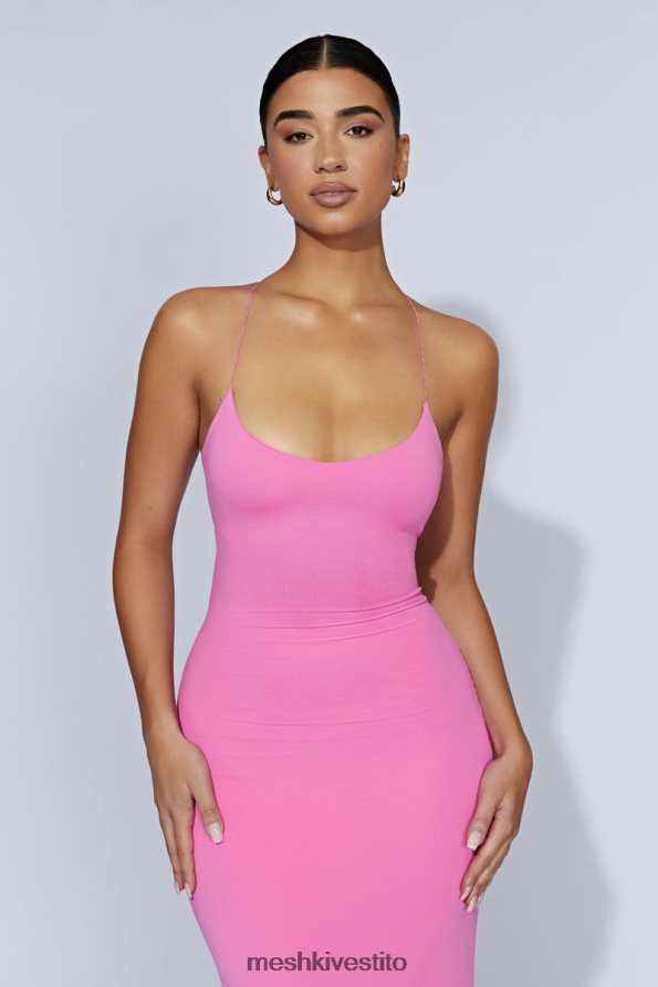 Meshki maxi abito Sabine senza schienale vestiario rosa gomma da masticare 6L048P205