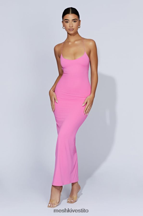 Meshki maxi abito Sabine senza schienale vestiario rosa gomma da masticare 6L048P205