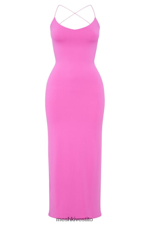 Meshki maxi abito Sabine senza schienale vestiario rosa gomma da masticare 6L048P205