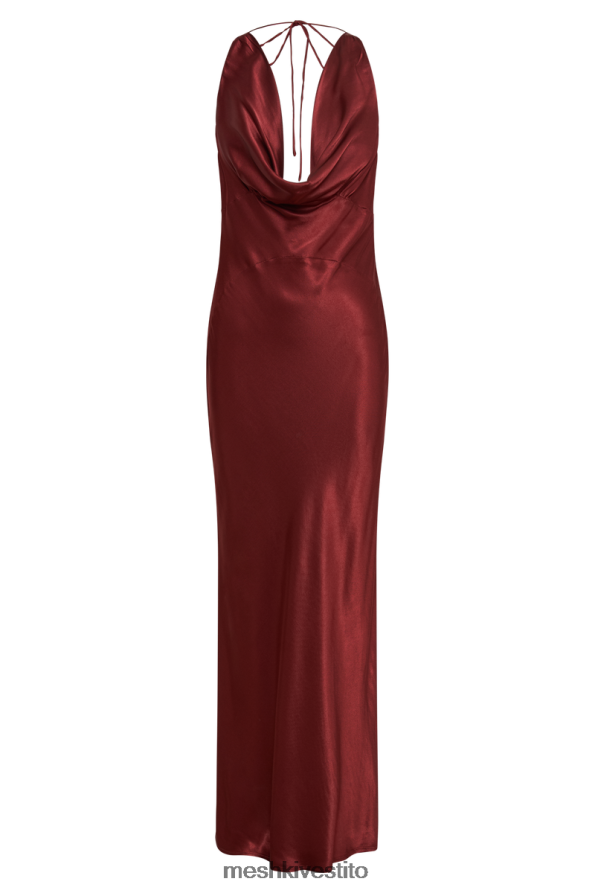 Meshki maxi abito angelique in raso con cappuccio sul retro vestiario bacca 6L048P57