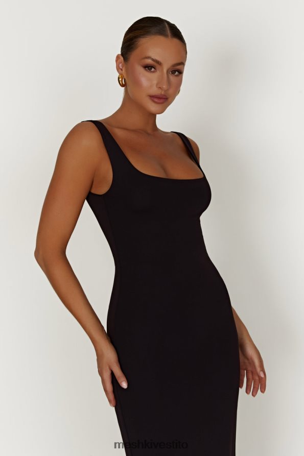 Meshki maxi abito aubree a coda di pesce vestiario nero 6L048P453