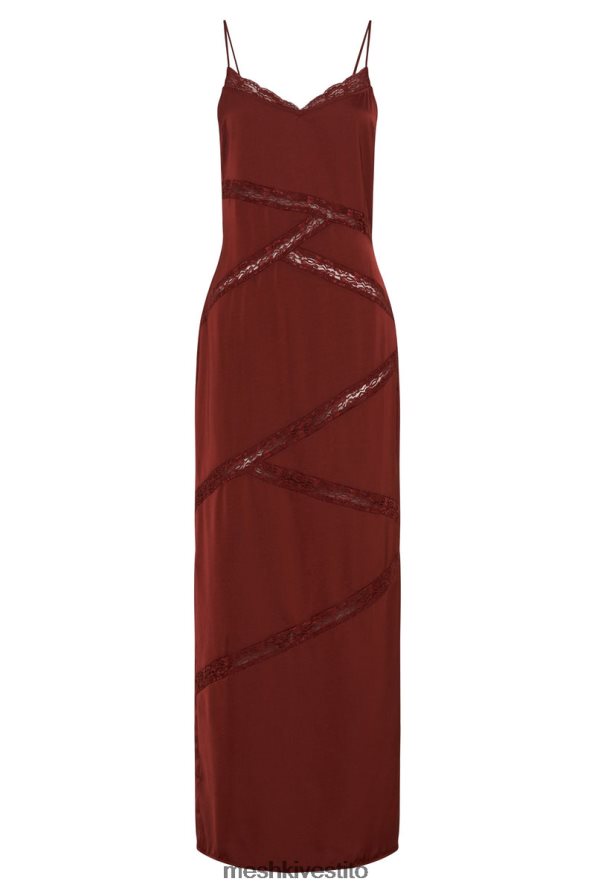 Meshki maxi abito in pizzo impiombato color prugna vestiario cioccolato alla ciliegia 6L048P508