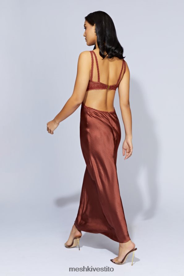 Meshki maxi abito in pizzo serafino vestiario cioccolato alla ciliegia 6L048P696