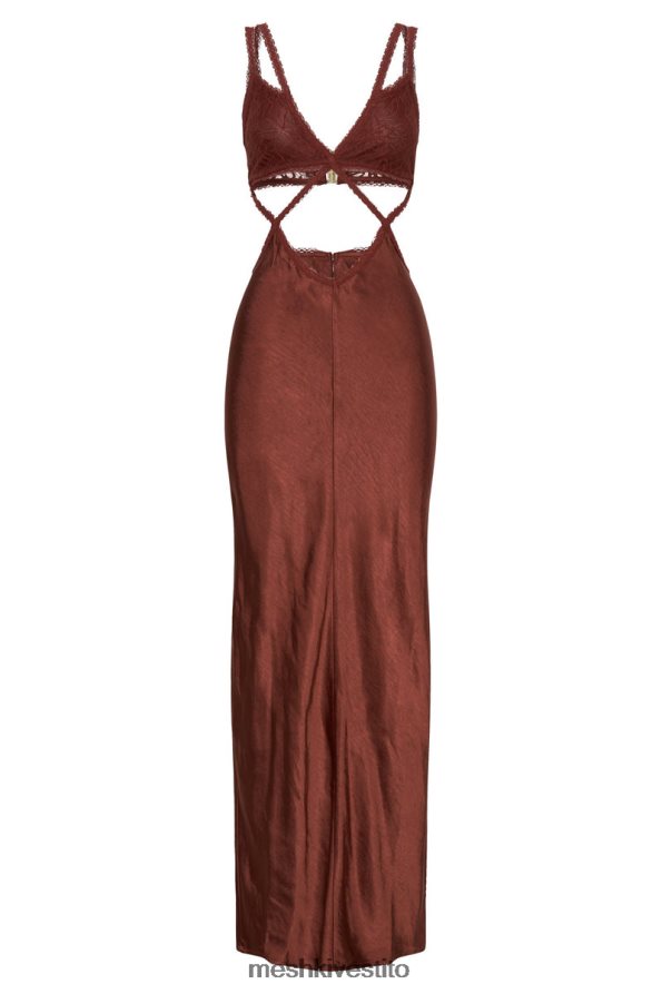 Meshki maxi abito in pizzo serafino vestiario cioccolato alla ciliegia 6L048P696