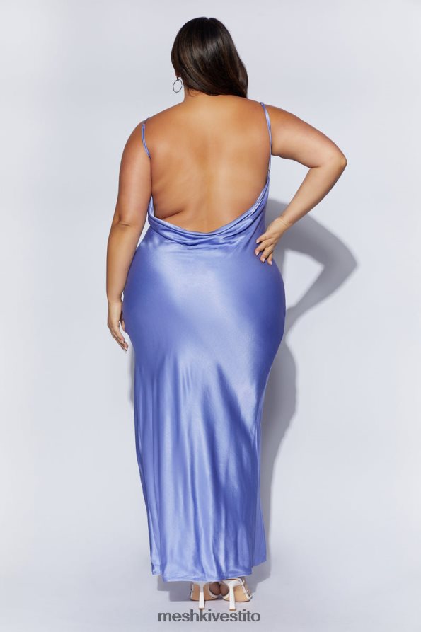 Meshki maxi abito senza schienale in giada con collo ad anello vestiario lavanda 6L048P545