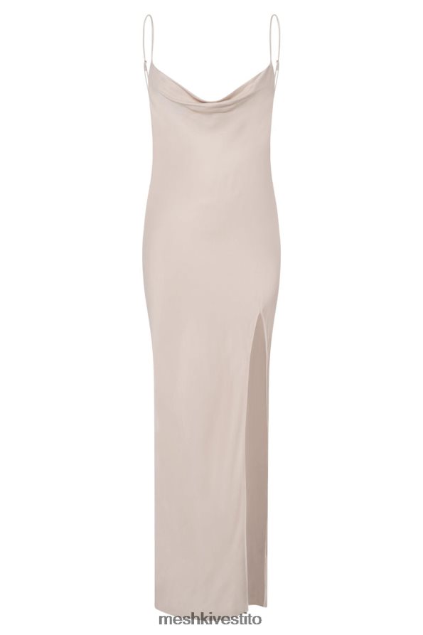 Meshki maxi abito senza schienale in giada con collo ad anello vestiario osso 6L048P268