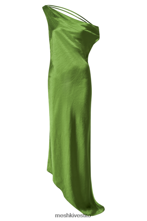 Meshki maxi abito slip yvette con orlo asimmetrico vestiario Smeraldo 6L048P45