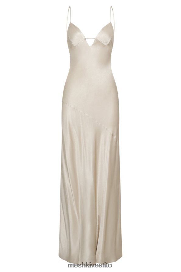 Meshki maxi abito sottoveste cora con allacciatura sul retro vestiario Champagne 6L048P661