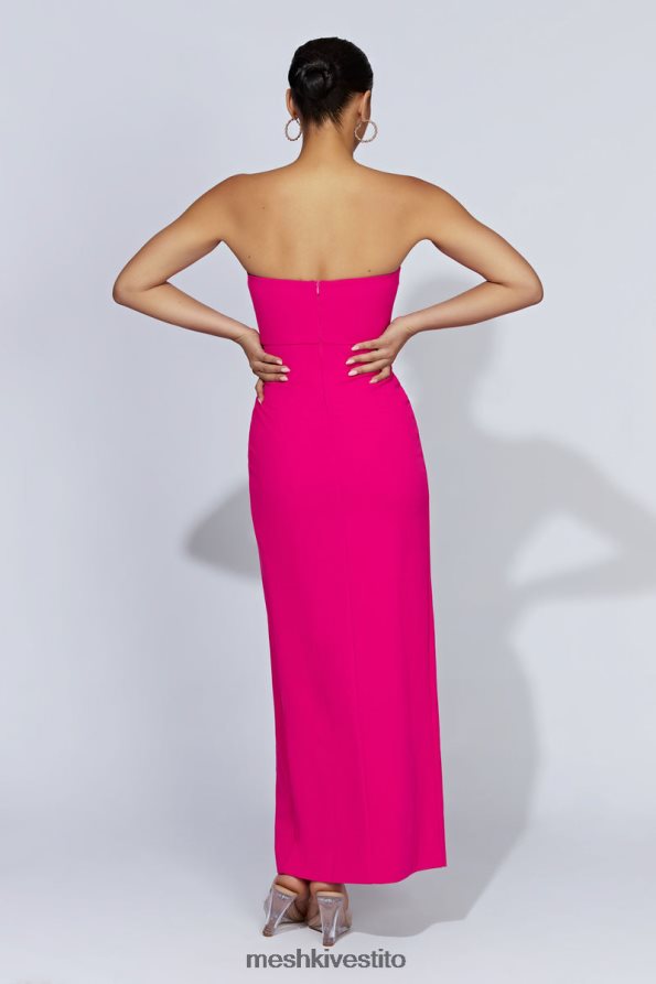 Meshki vestito Rachel con maxi spacco sul davanti vestiario fucsia 6L048P363