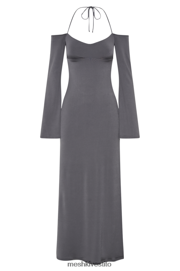 Meshki vestito lungo tia attillato con spalle scoperte vestiario carbone 6L048P99