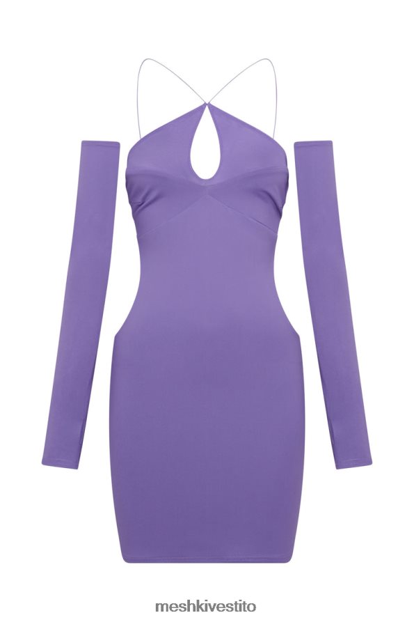 Meshki Abito maddy mini con taglio a triangolo vestiario viola 6L048P716