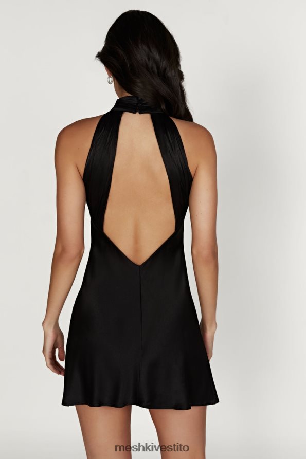 Meshki Claire vestito a trapezio in micro miniabito vestiario nero 6L048P259