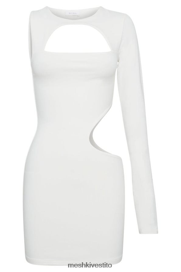 Meshki Mini abito Kat monospalla con cut-out vestiario bianco 6L048P684