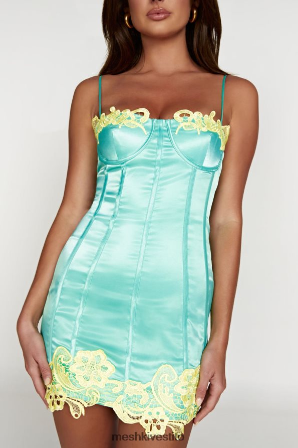 Meshki Mini abito corsetto tatiana con pizzo vestiario menta 6L048P383