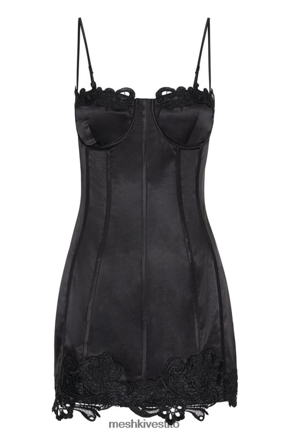 Meshki Mini abito corsetto tatiana con pizzo vestiario nero 6L048P574