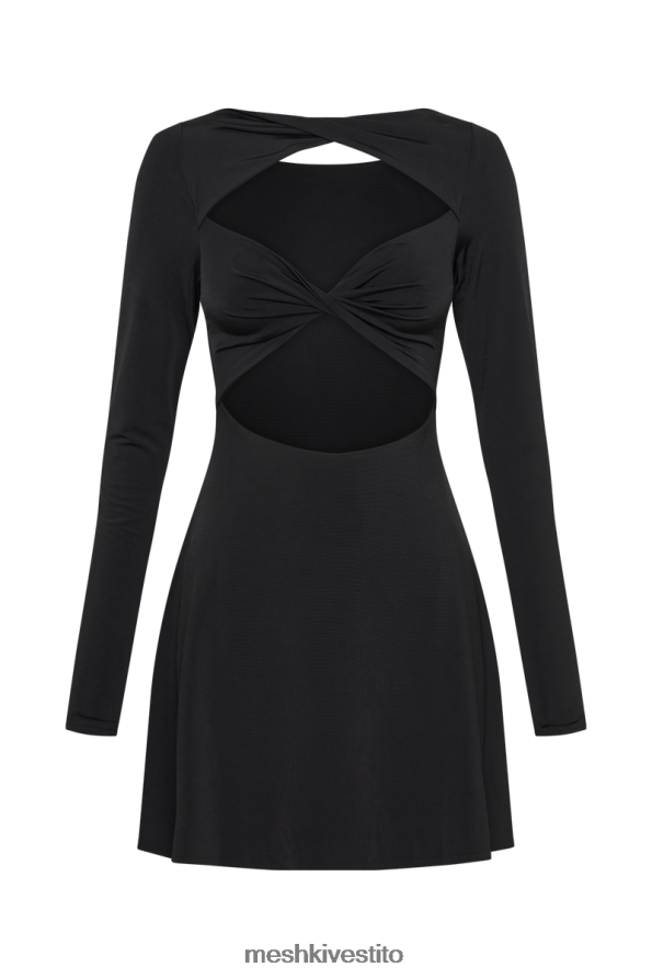 Meshki Mini abito eleanor twist sul davanti vestiario nero 6L048P237