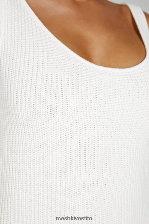 Meshki Mini abito in maglia Pauline con schiena scoperta vestiario bianco 6L048P133