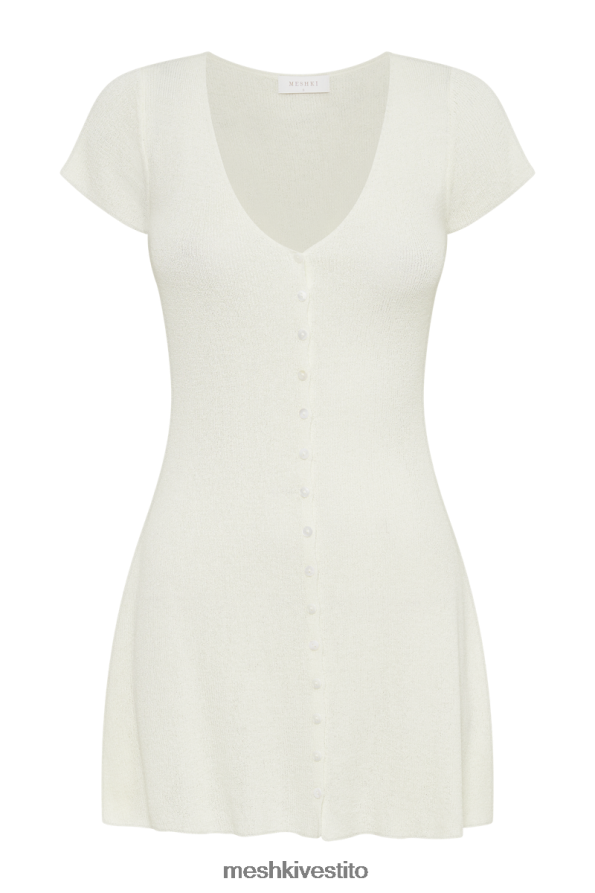 Meshki Mini abito in maglia con bottoni Paula vestiario bianco 6L048P24