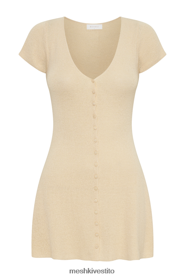 Meshki Mini abito in maglia con bottoni Paula vestiario grano 6L048P8