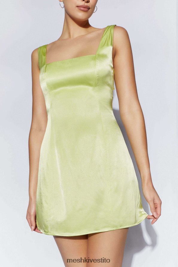 Meshki Mini abito sottoveste con laccetti sul retro vestiario verde pistacchio 6L048P723