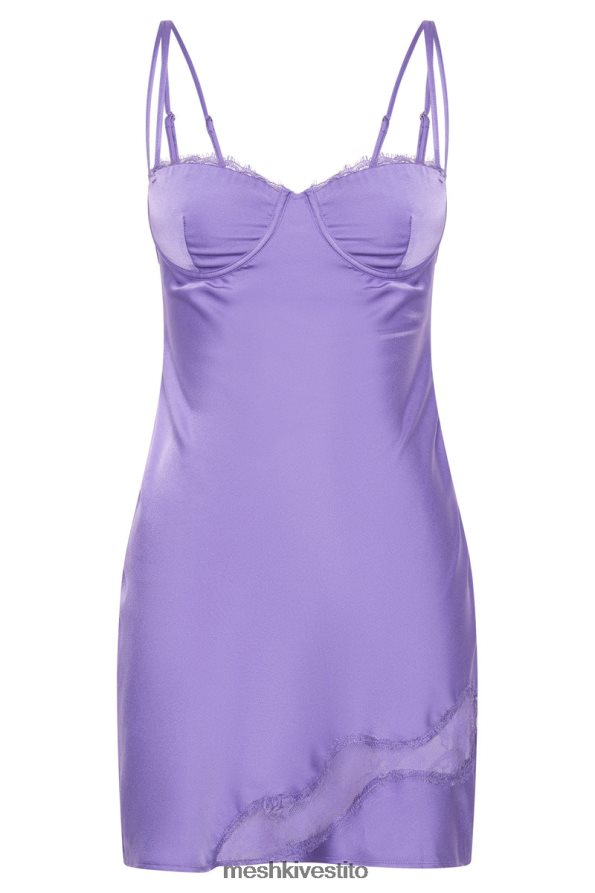 Meshki Mini abito sottoveste in pizzo satinato Joslyn vestiario viola 6L048P579