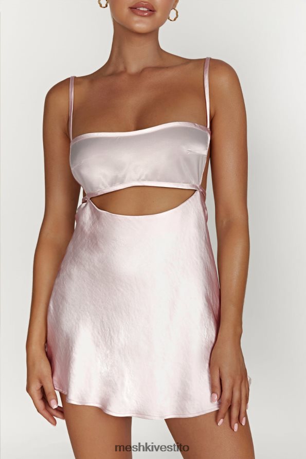 Meshki Mini abito veda bicolore vestiario rosa cipria 6L048P614