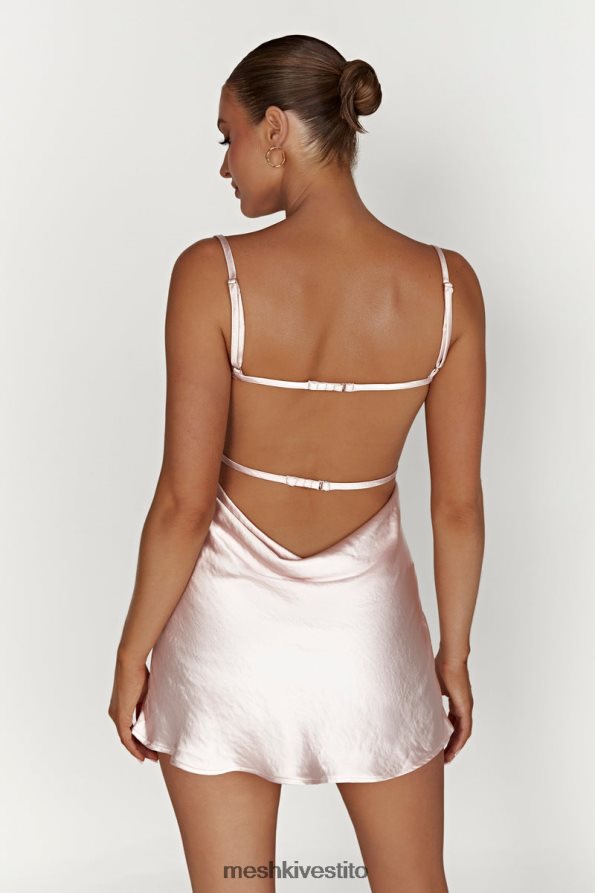 Meshki Mini abito veda bicolore vestiario rosa cipria 6L048P614