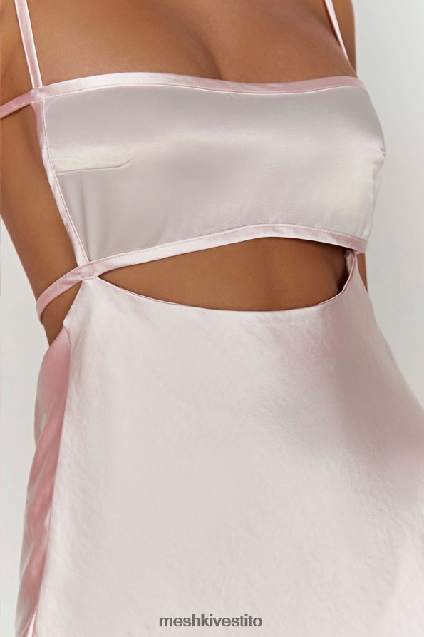 Meshki Mini abito veda bicolore vestiario rosa cipria 6L048P614