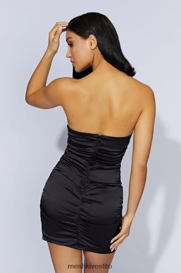 Meshki Miniabito Corinne con ruches vestiario nero 6L048P628