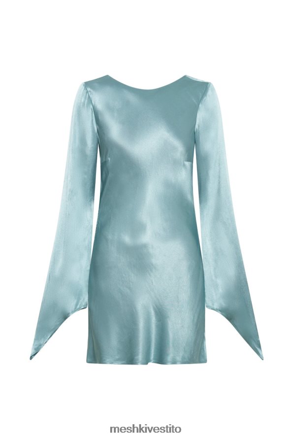 Meshki Miniabito Davina in raso a maniche lunghe vestiario blu polvere 6L048P347