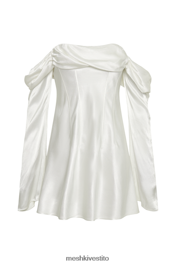 Meshki Miniabito Giselle in raso con spalle scoperte vestiario bianco 6L048P191