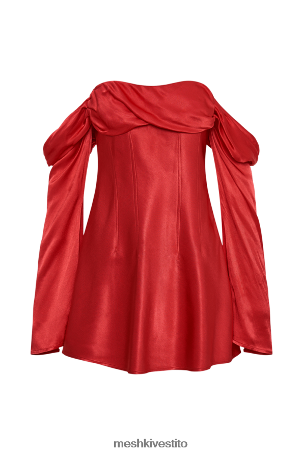 Meshki Miniabito Giselle in raso con spalle scoperte vestiario rosso 6L048P238