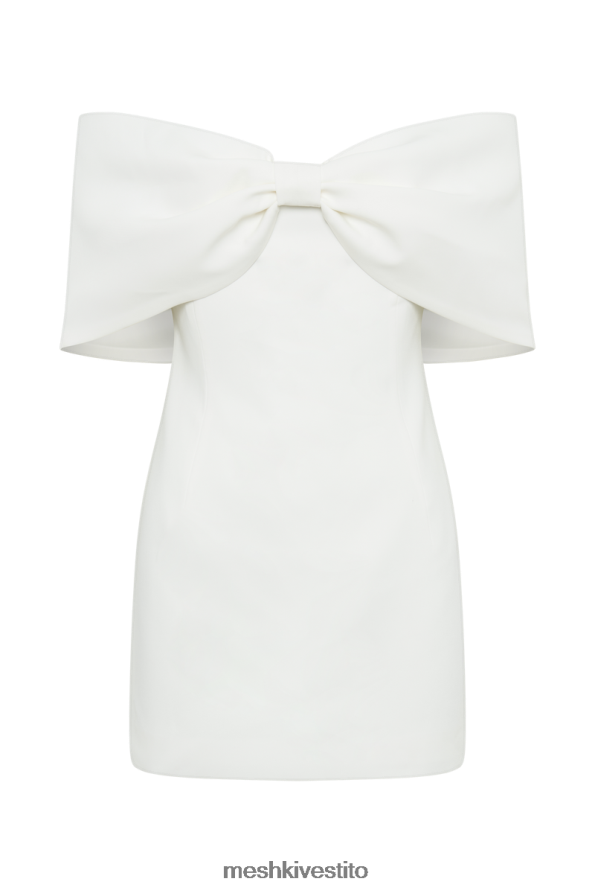 Meshki Miniabito Gwyneth con fiocco e spalle scoperte vestiario bianco 6L048P122
