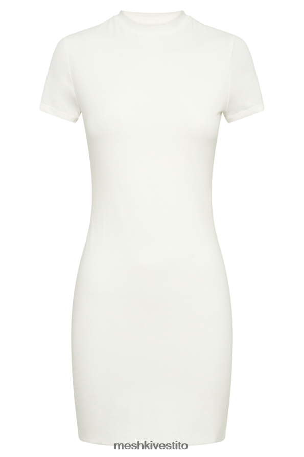 Meshki Miniabito Halston a maniche corte vestiario bianco 6L048P230