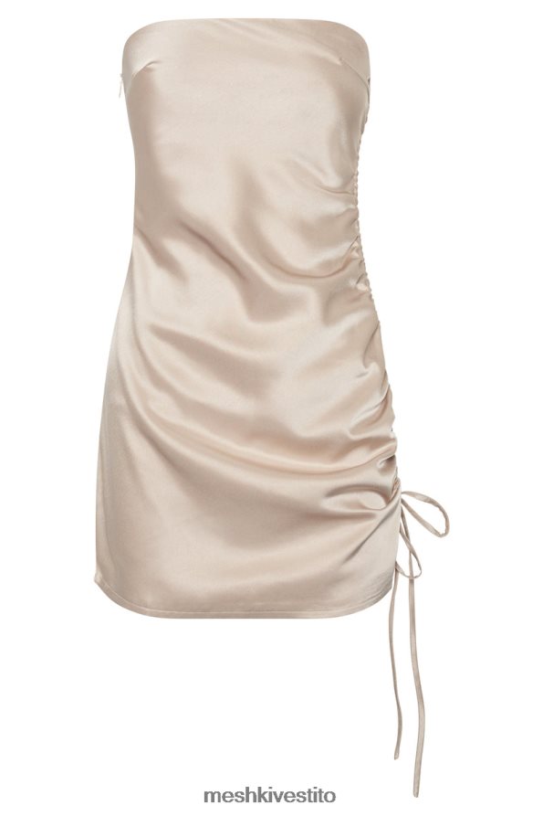 Meshki Miniabito Katia senza spalline con ruche laterali vestiario Champagne 6L048P708