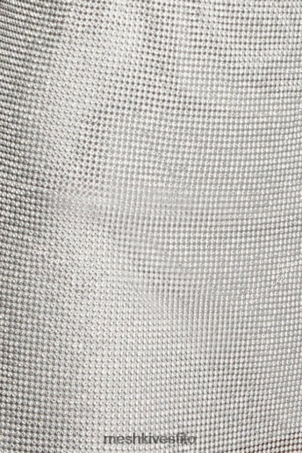 Meshki Miniabito Meilani in rete con strass e schiena scollata vestiario argento 6L048P185