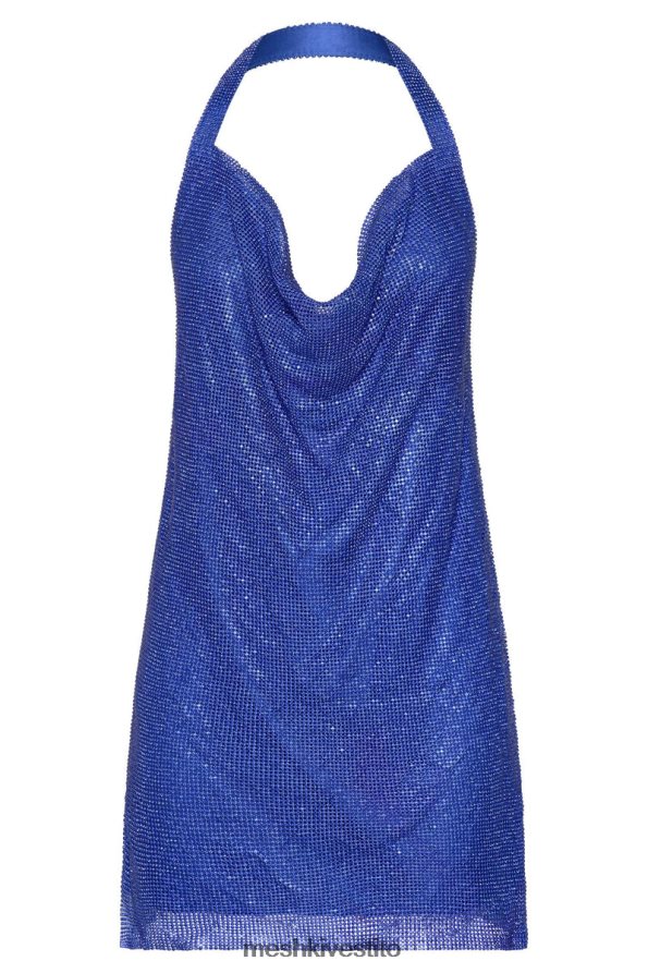 Meshki Miniabito Meilani in rete con strass e schiena scollata vestiario blu cobalto 6L048P533