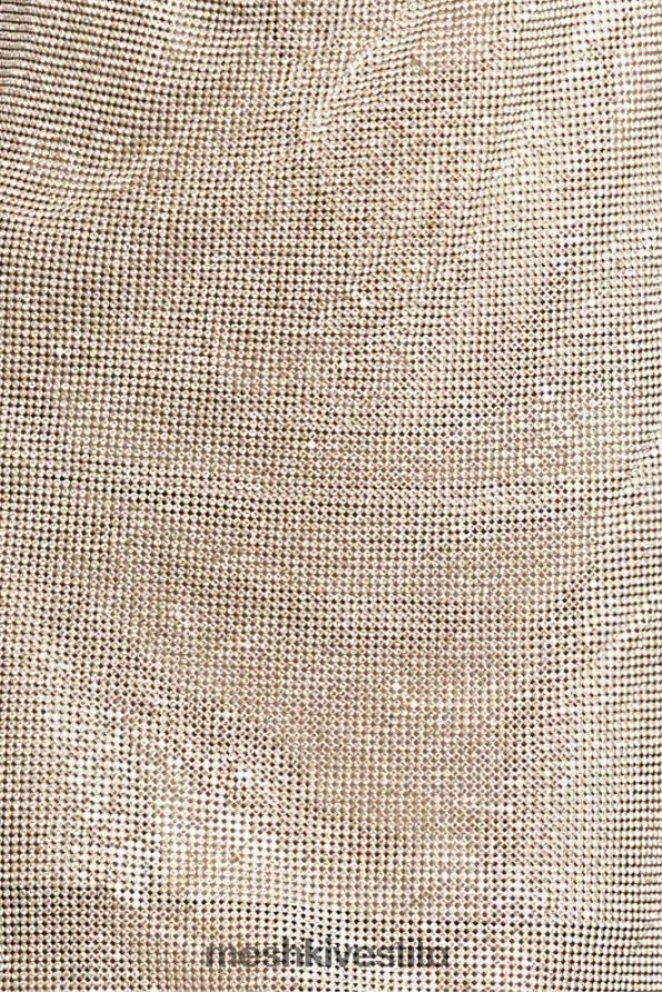 Meshki Miniabito Meilani in rete con strass e schiena scollata vestiario oro 6L048P312