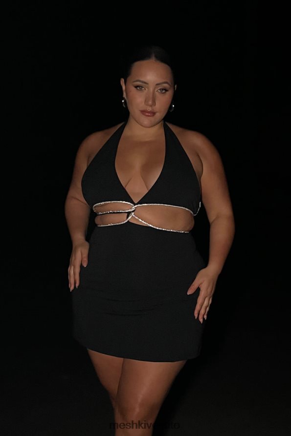 Meshki Miniabito Nicha alla caviglia con ritagli vestiario nero 6L048P302