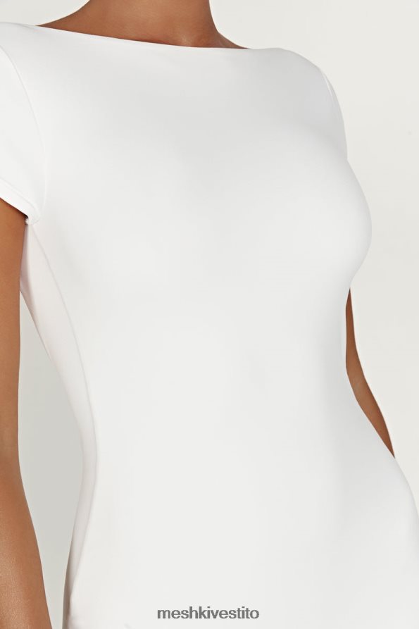 Meshki Miniabito Reyna con schiena scoperta in nylon riciclato vestiario bianco 6L048P420
