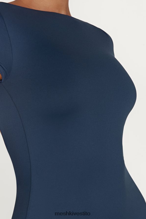 Meshki Miniabito Reyna con schiena scoperta in nylon riciclato vestiario marina di mezzanotte 6L048P494
