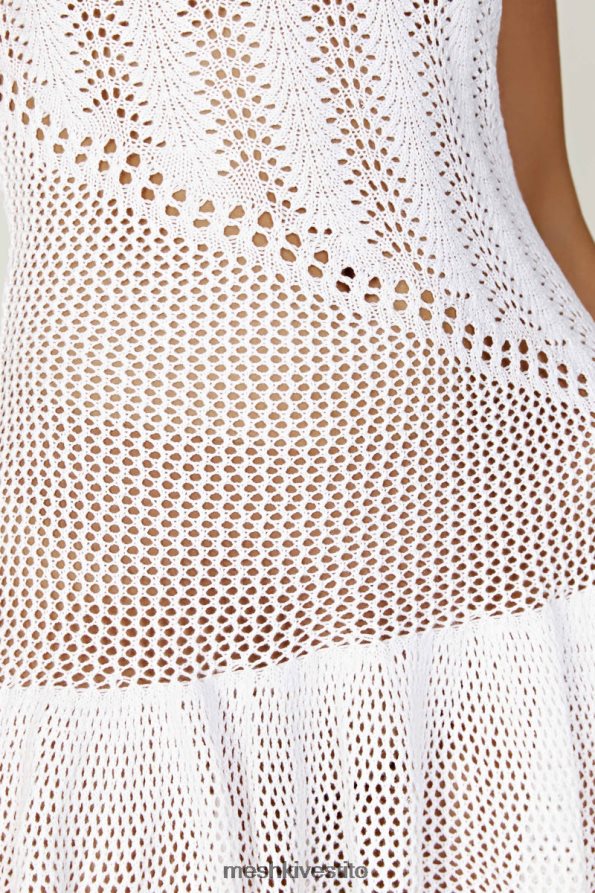 Meshki Miniabito alla caviglia in filato misto con tash vestiario bianco 6L048P483